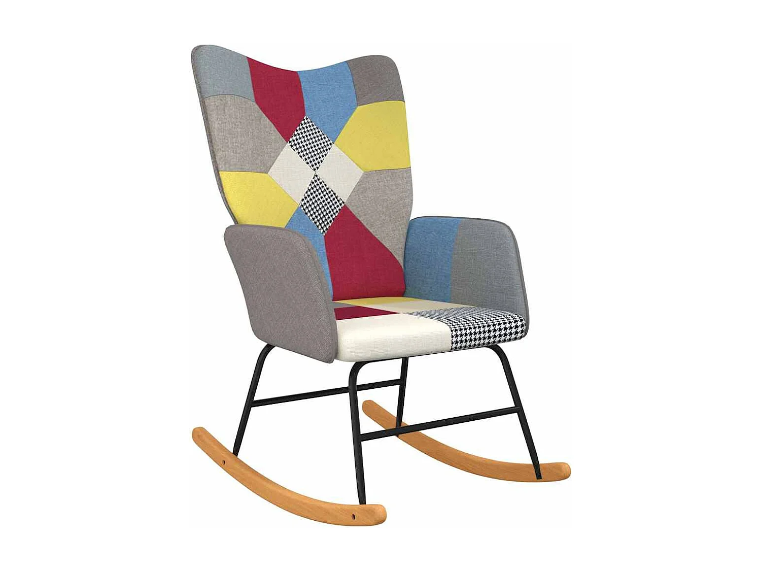 Schaukelstuhl Patchwork Stoff
