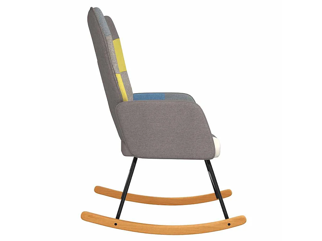 Silla mecedora de tela Patchwork
