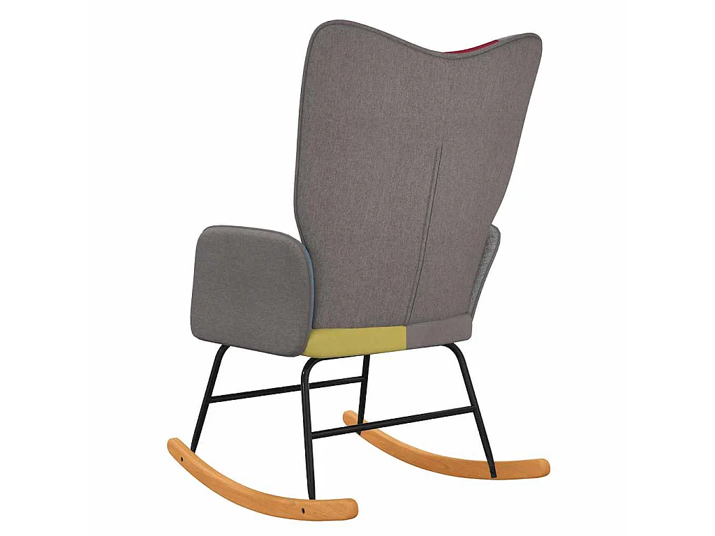 Silla mecedora de tela Patchwork