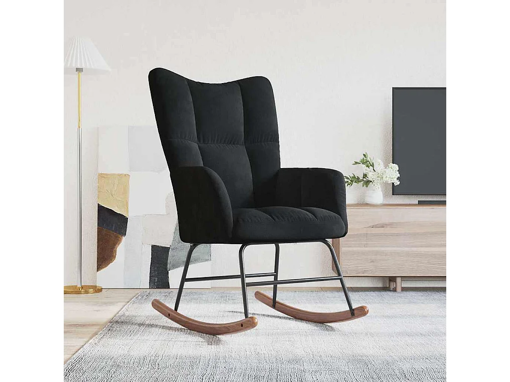 Chaise à bascule Noir Velours