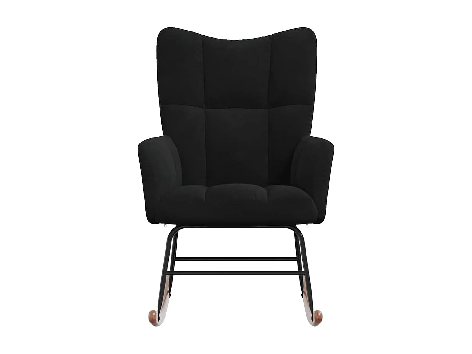 Schommelstoel fluweel zwart