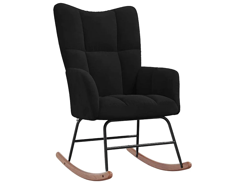 Schommelstoel fluweel zwart