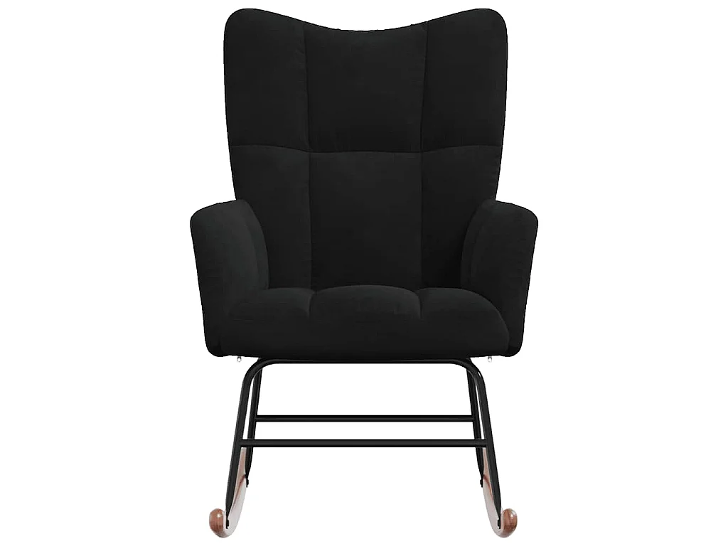 Schommelstoel fluweel zwart
