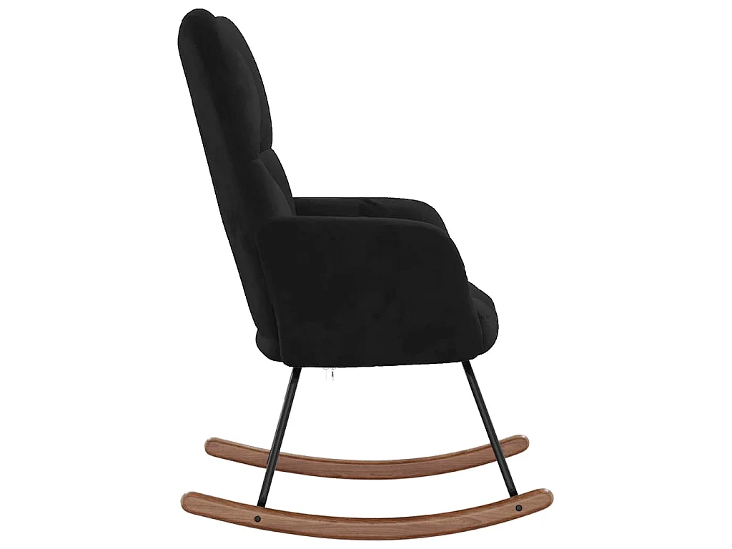 Schommelstoel fluweel zwart