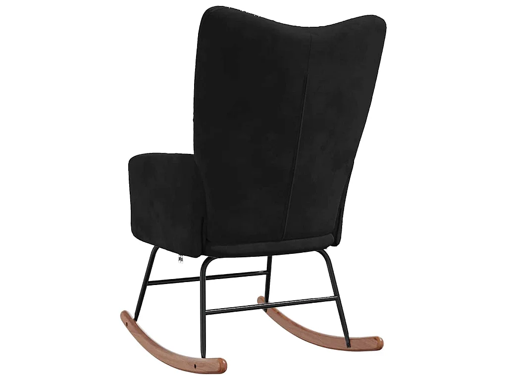 Schommelstoel fluweel zwart
