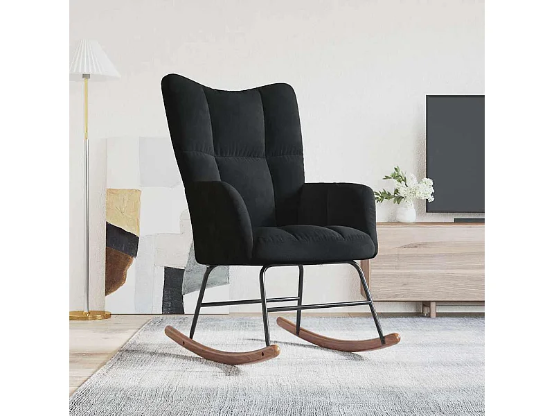 Chaise à bascule Noir Velours
