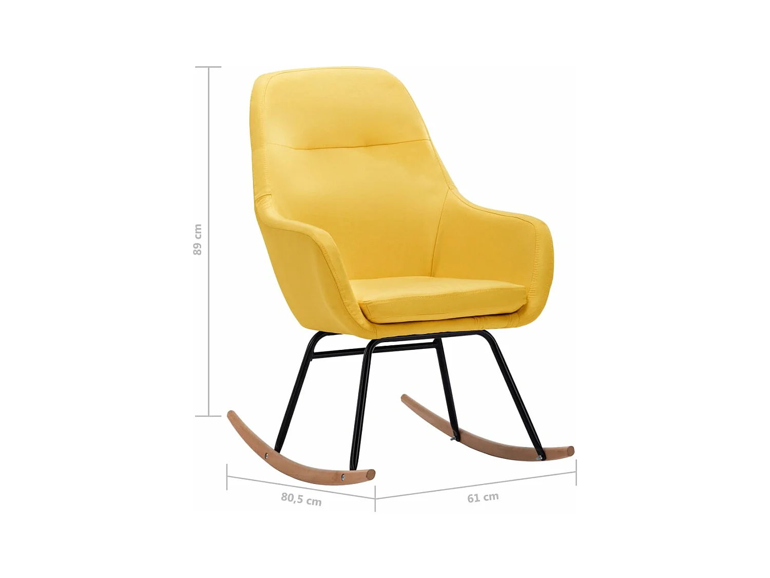 Chaise à bascule Jaune moutarde Tissu