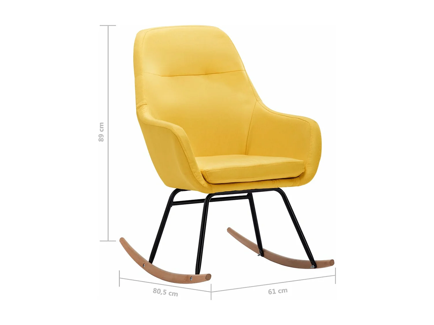 Chaise à bascule Jaune moutarde Tissu