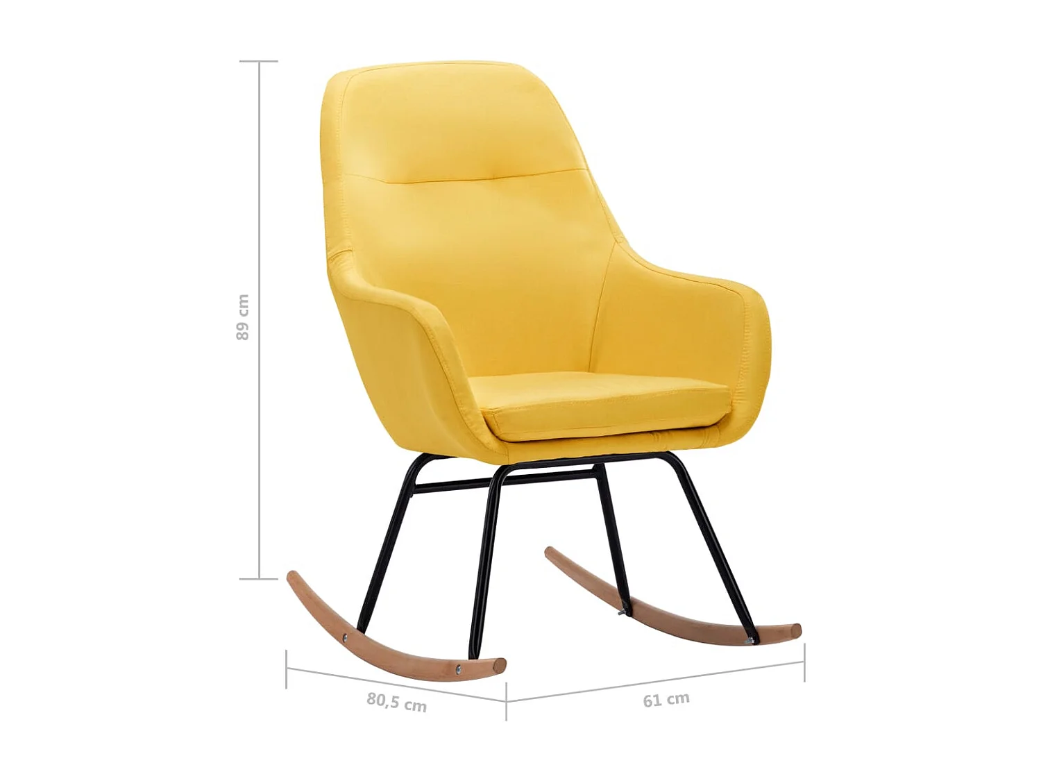 Schaukelstuhl Senfgelb Stoff