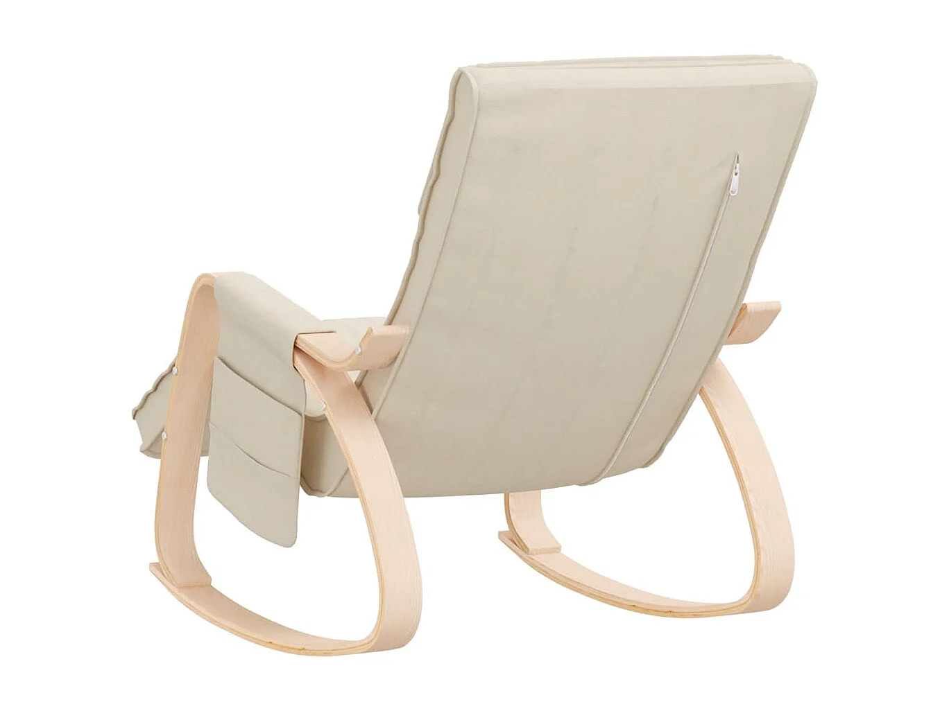 Silla mecedora de tela color crema