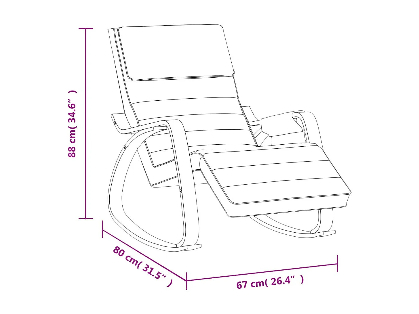 Chaise à bascule Crème Tissu