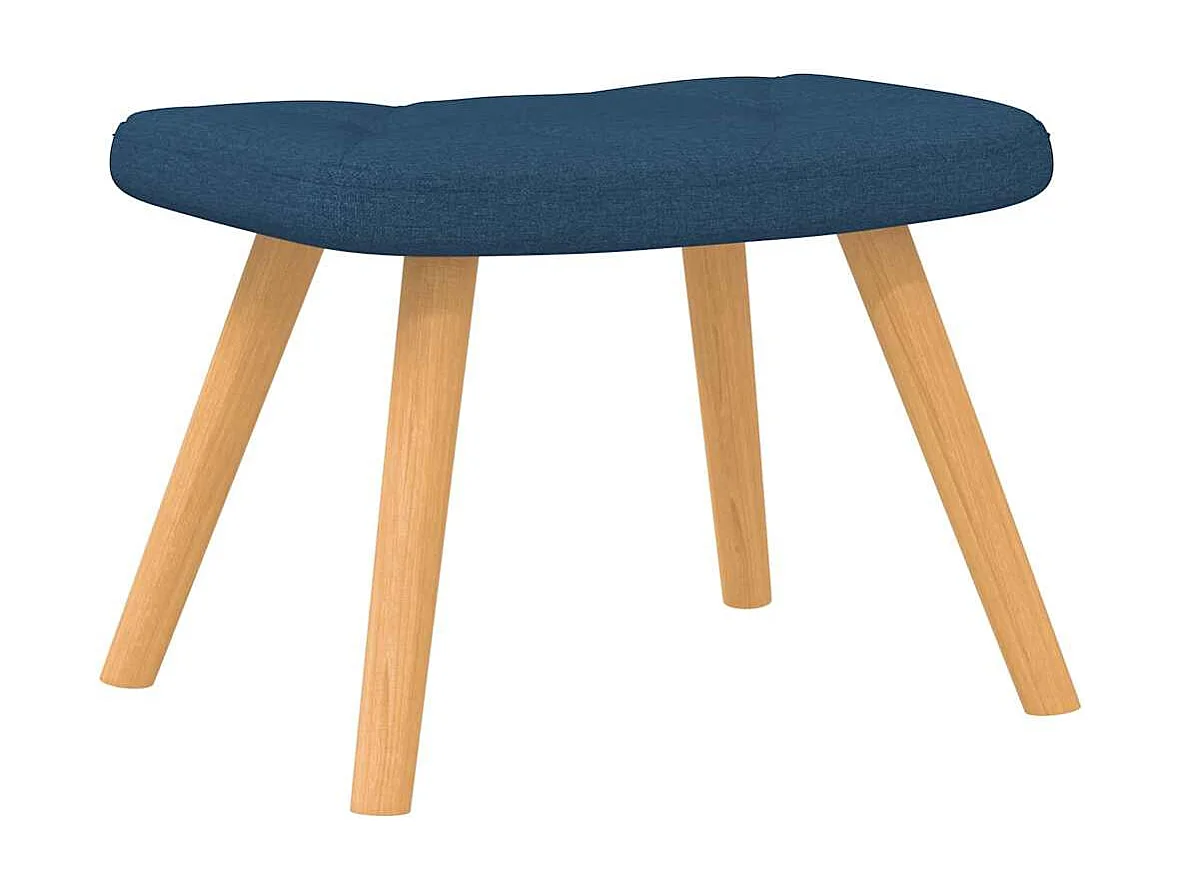 Silla mecedora con reposapiés tela azul