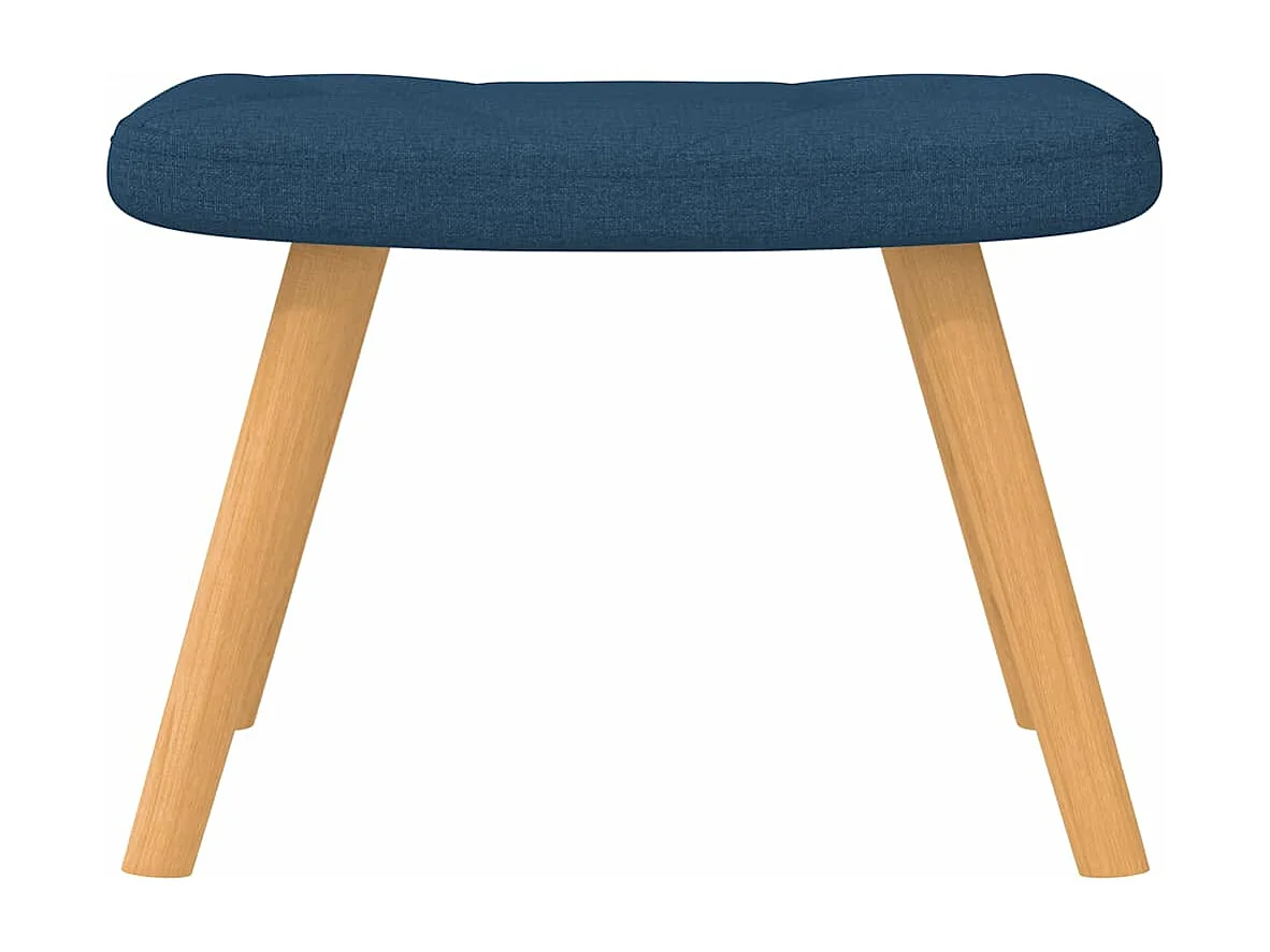 Chaise à bascule avec repose-pied Bleu Tissu