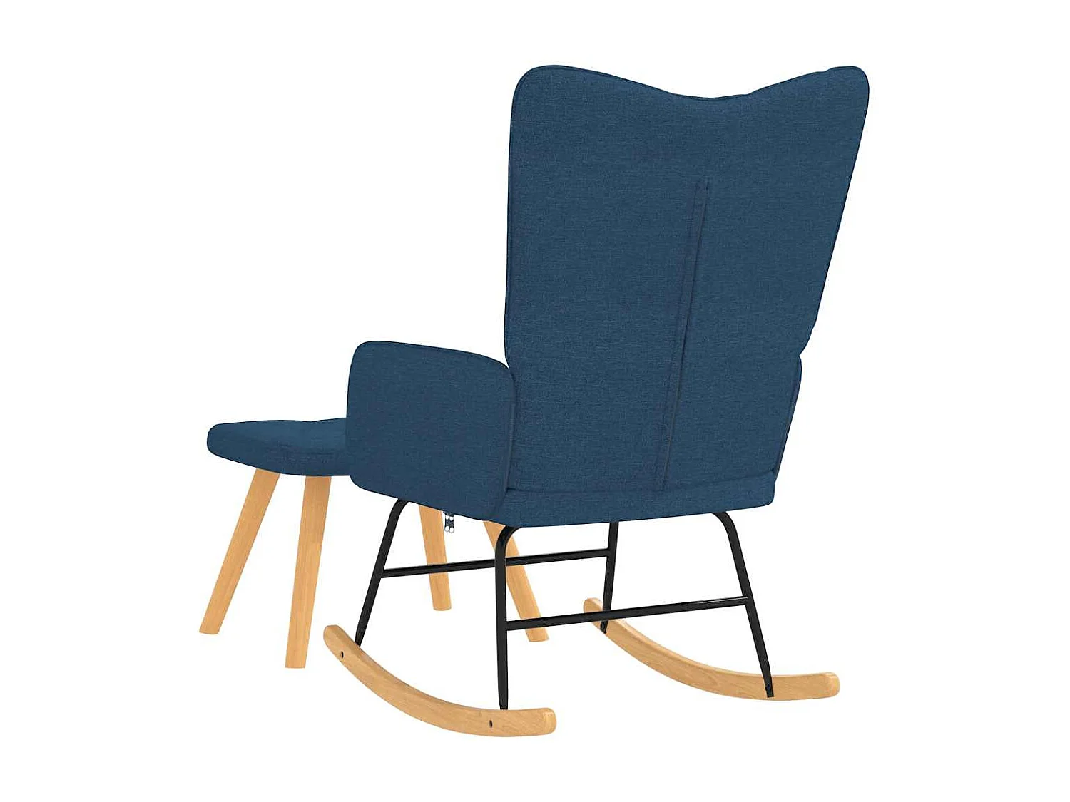 Chaise à bascule avec repose-pied Bleu Tissu