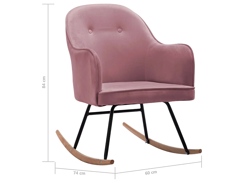 Schaukelstuhl Rosa Samt