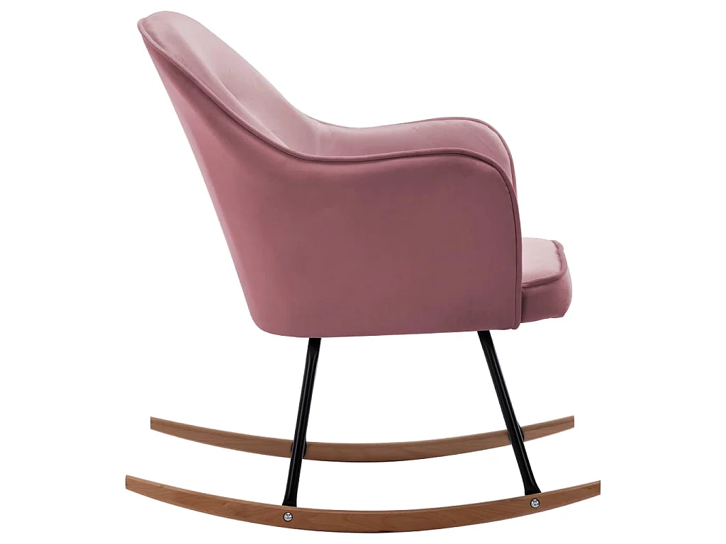 Schaukelstuhl Rosa Samt