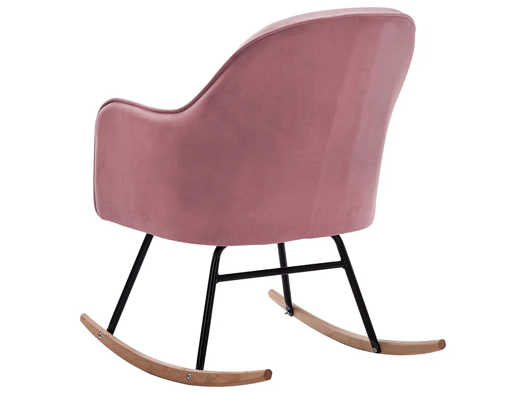 Schaukelstuhl Rosa Samt