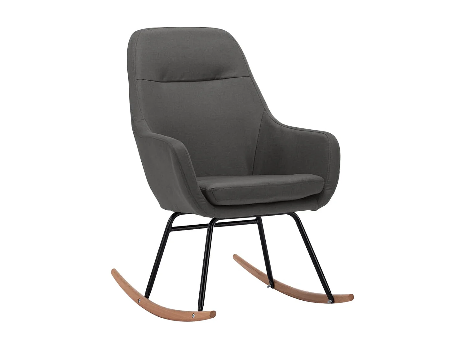 Schaukelstuhl Dunkelgrau Stoff