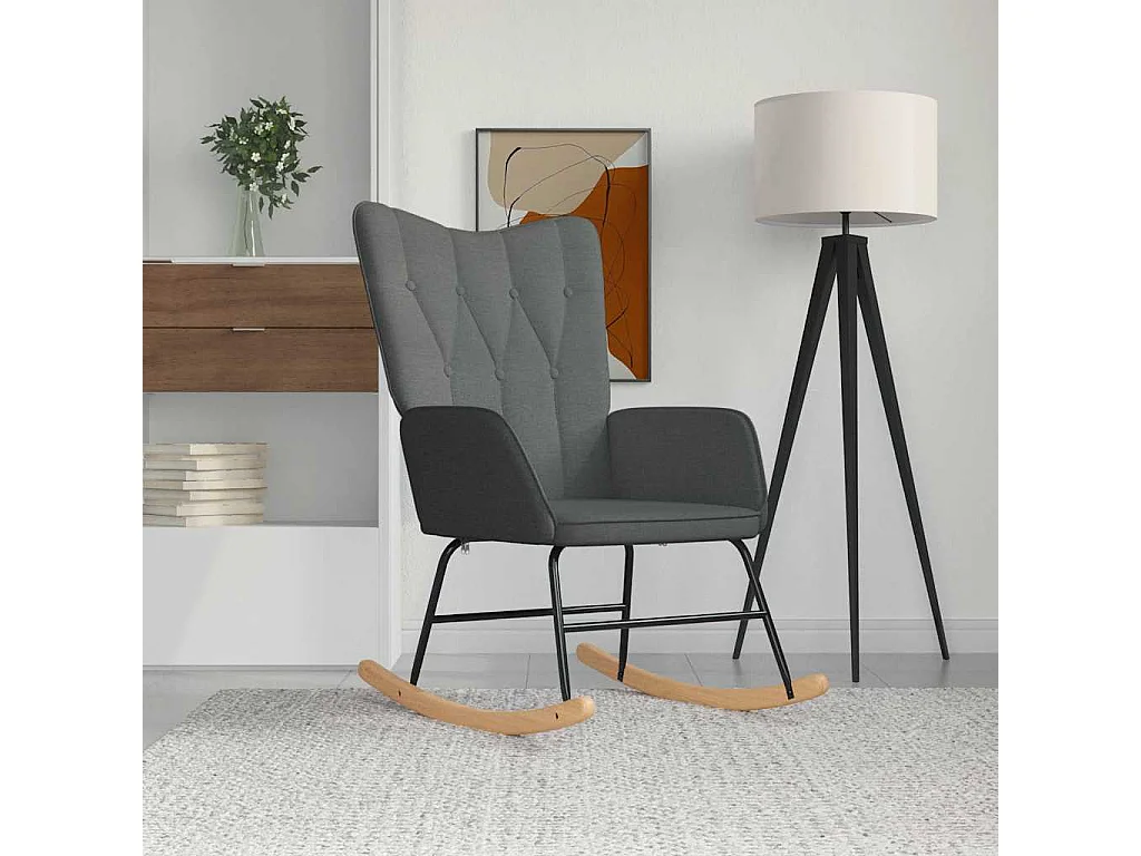 Chaise à bascule Gris foncé Tissu