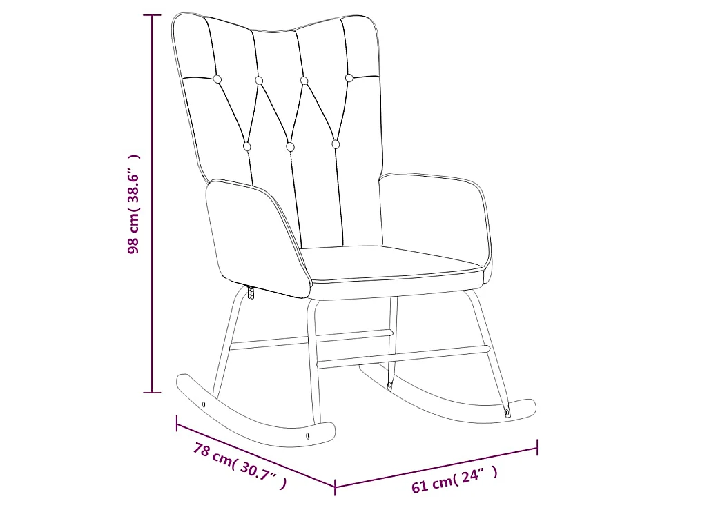 Chaise à bascule Gris foncé Tissu