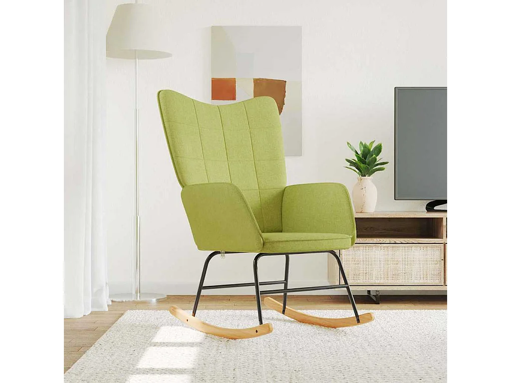 Chaise à bascule Vert Tissu