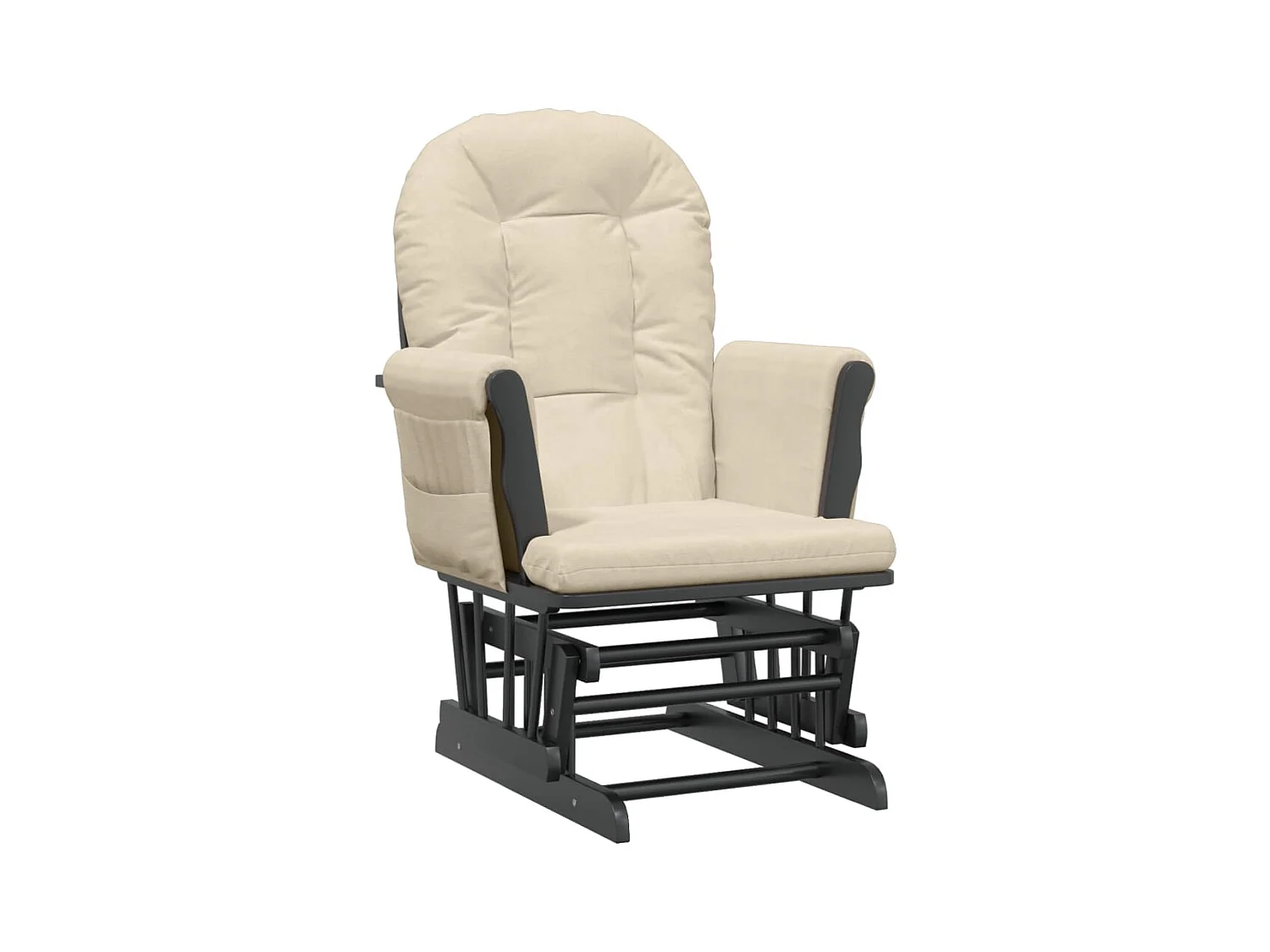 Schuifstoel met voetenbank stof crèmewit