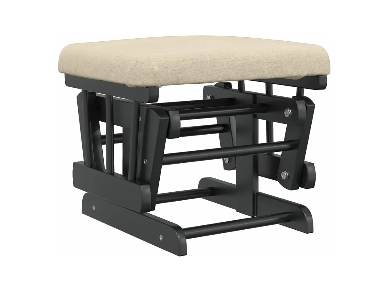 Schuifstoel met voetenbank stof crèmewit