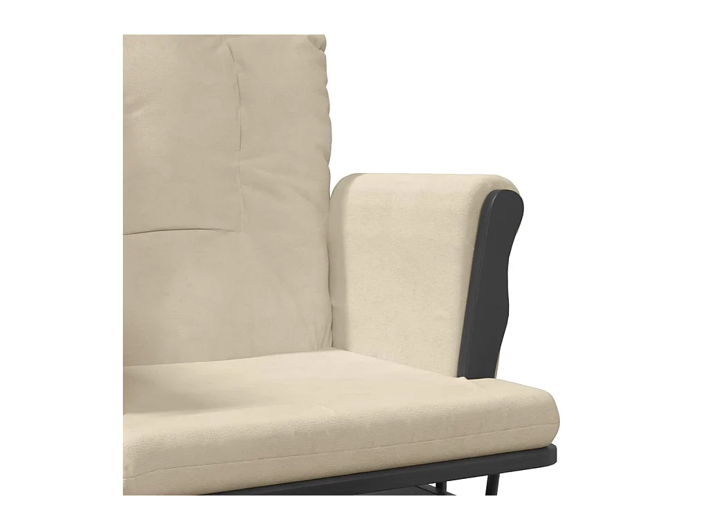 Schuifstoel met voetenbank stof crèmewit