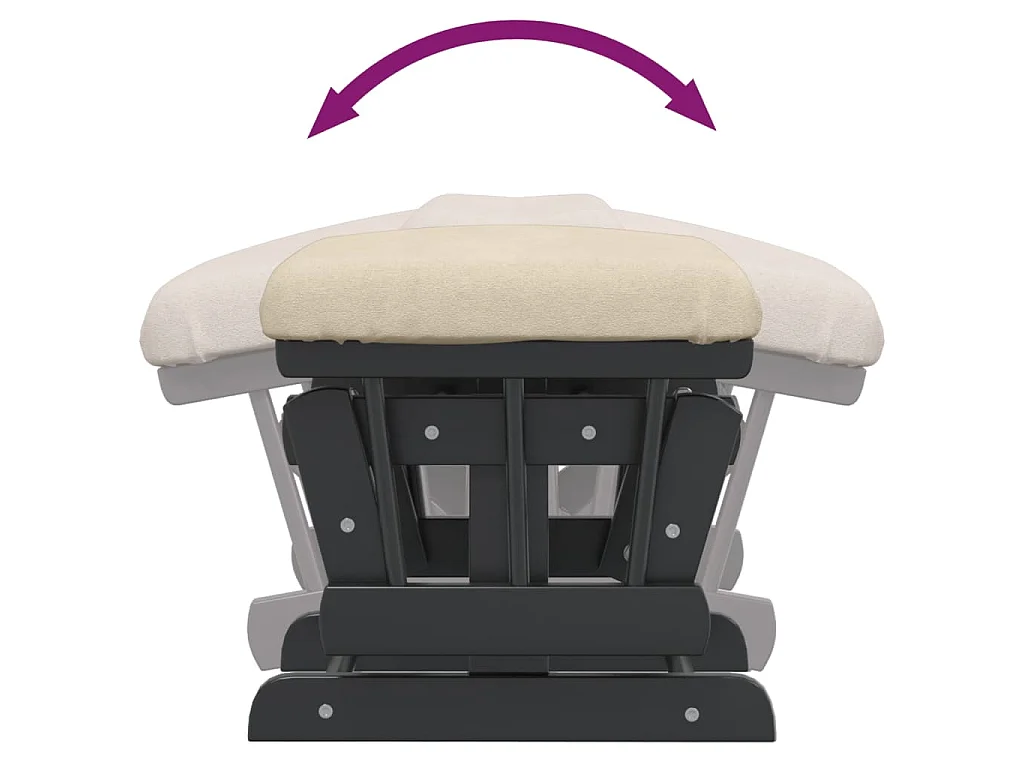 Poltrona Glider con Sgabello Bianco Crema in Tessuto