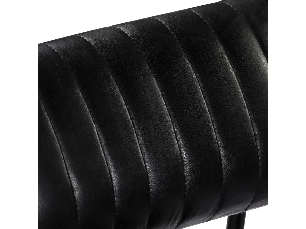 Schaukelstuhl Schwarz Echtleder