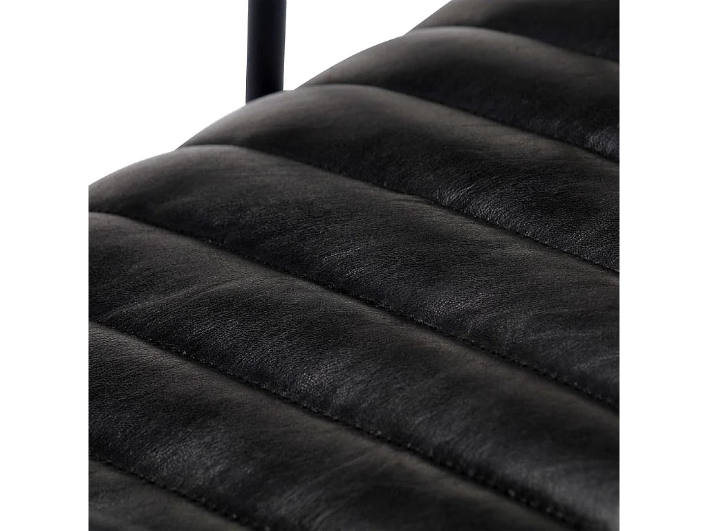 Schaukelstuhl Schwarz Echtleder