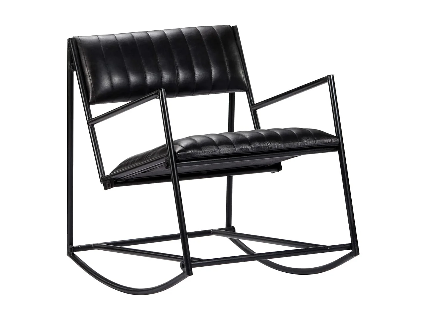 Chaise à bascule Noir Cuir véritable