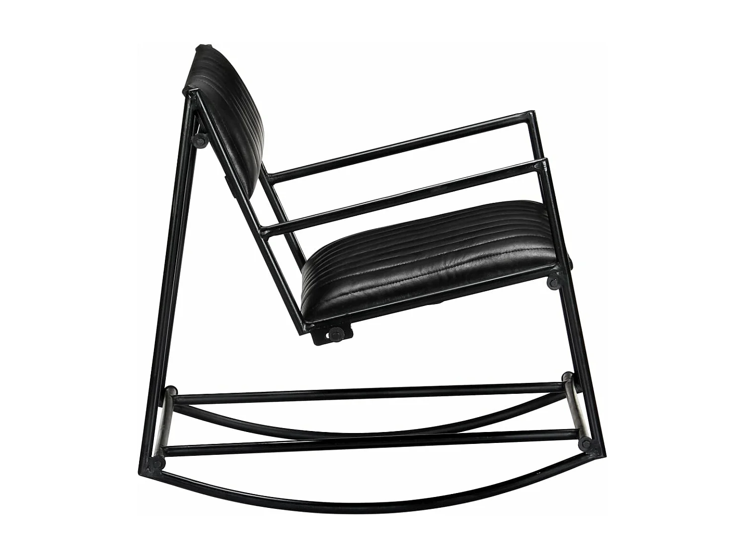 Chaise à bascule Noir Cuir véritable