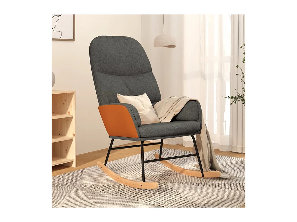 Chaise à bascule Gris foncé Tissu