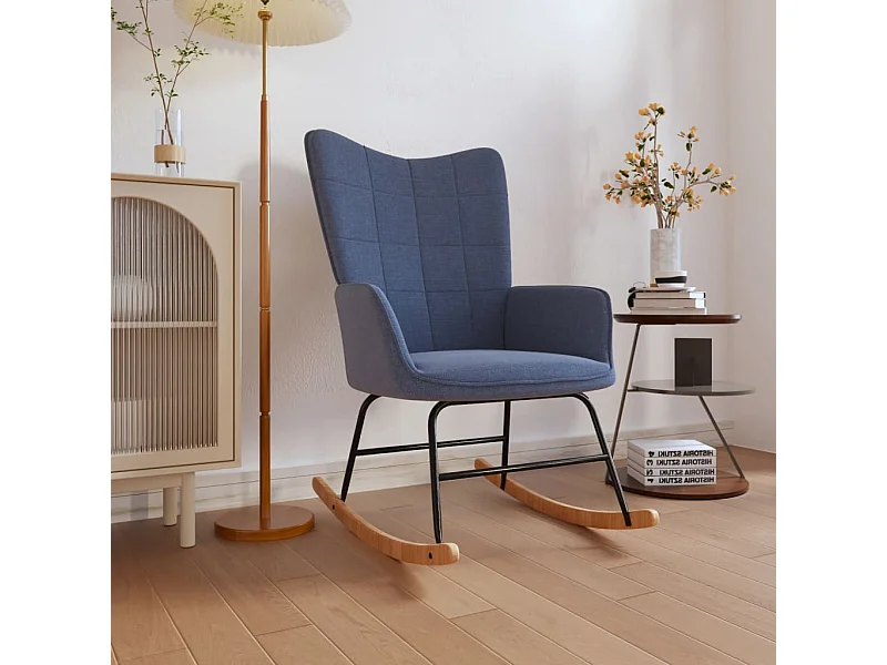 Chaise à bascule Bleu Tissu
