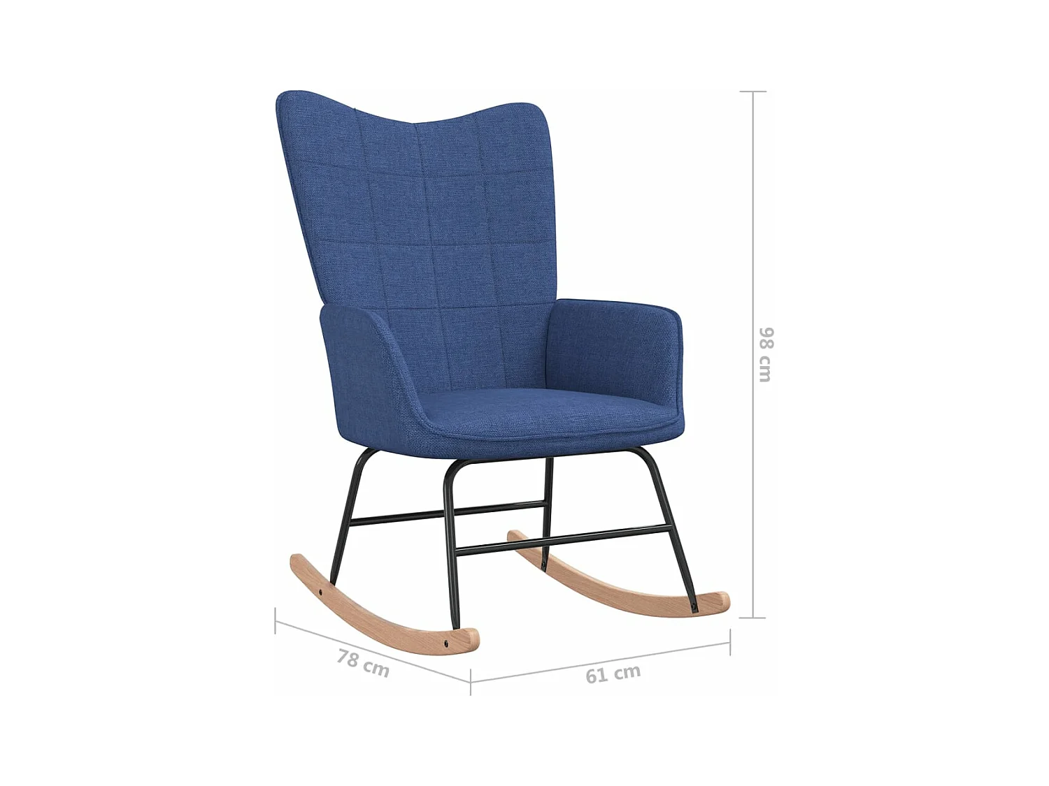 Chaise à bascule Bleu Tissu