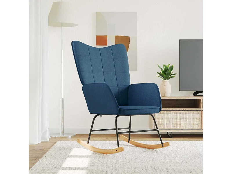 Chaise à bascule Bleu Tissu