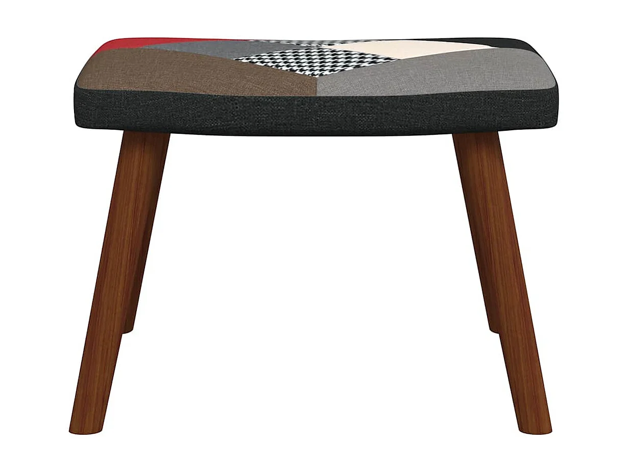 Mecedora con taburete tela patchwork