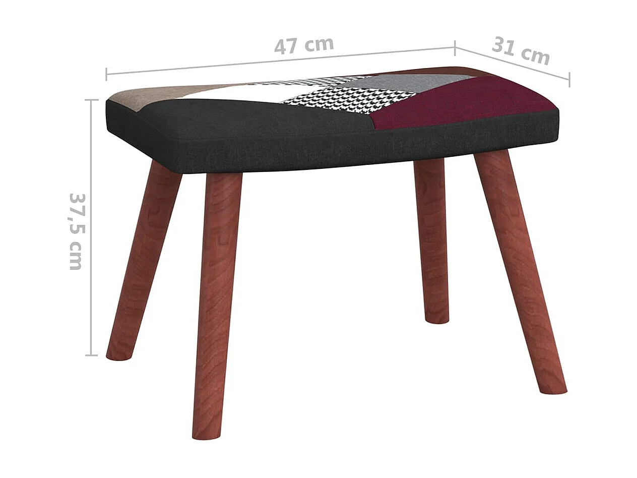 Mecedora con taburete tela patchwork