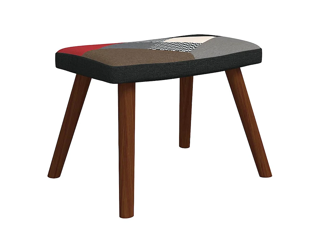 Schaukelstuhl mit Hocker Patchwork Stoff