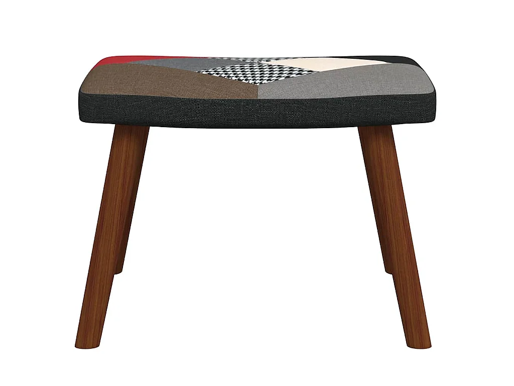 Schaukelstuhl mit Hocker Patchwork Stoff