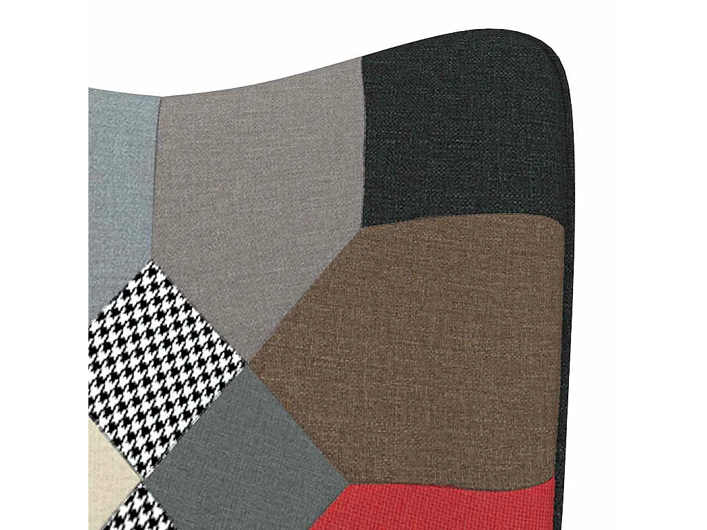 Schaukelstuhl mit Hocker Patchwork Stoff