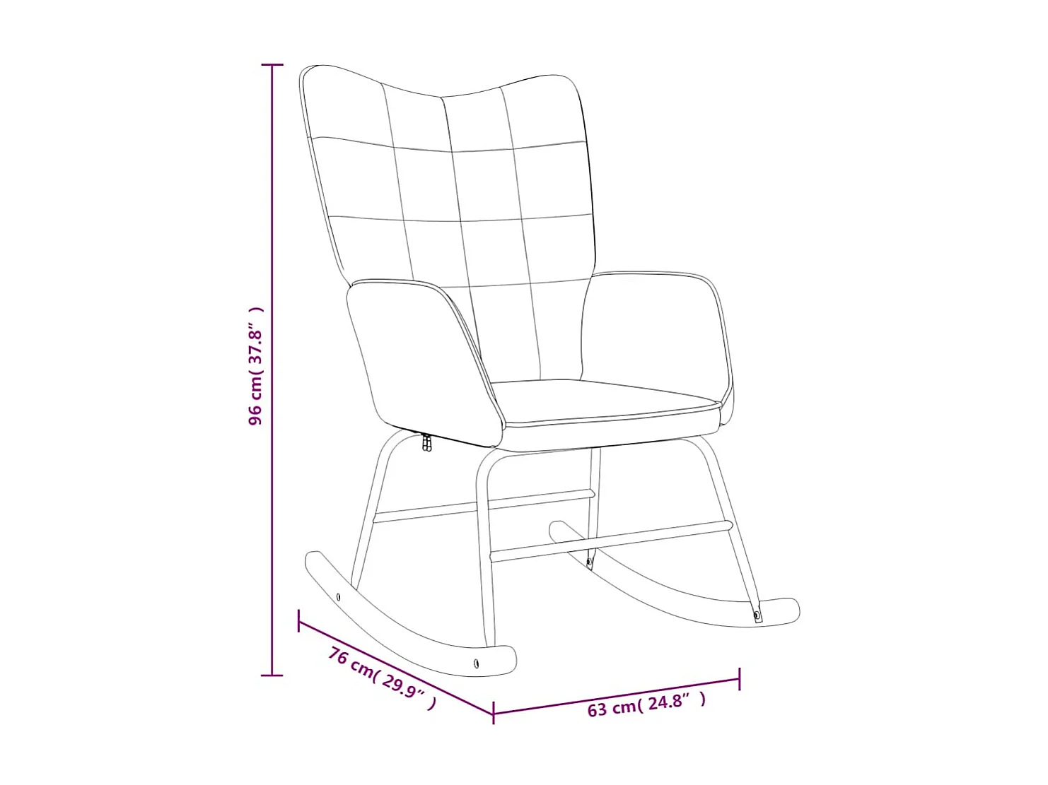 Chaise à bascule avec tabouret Gris clair Tissu