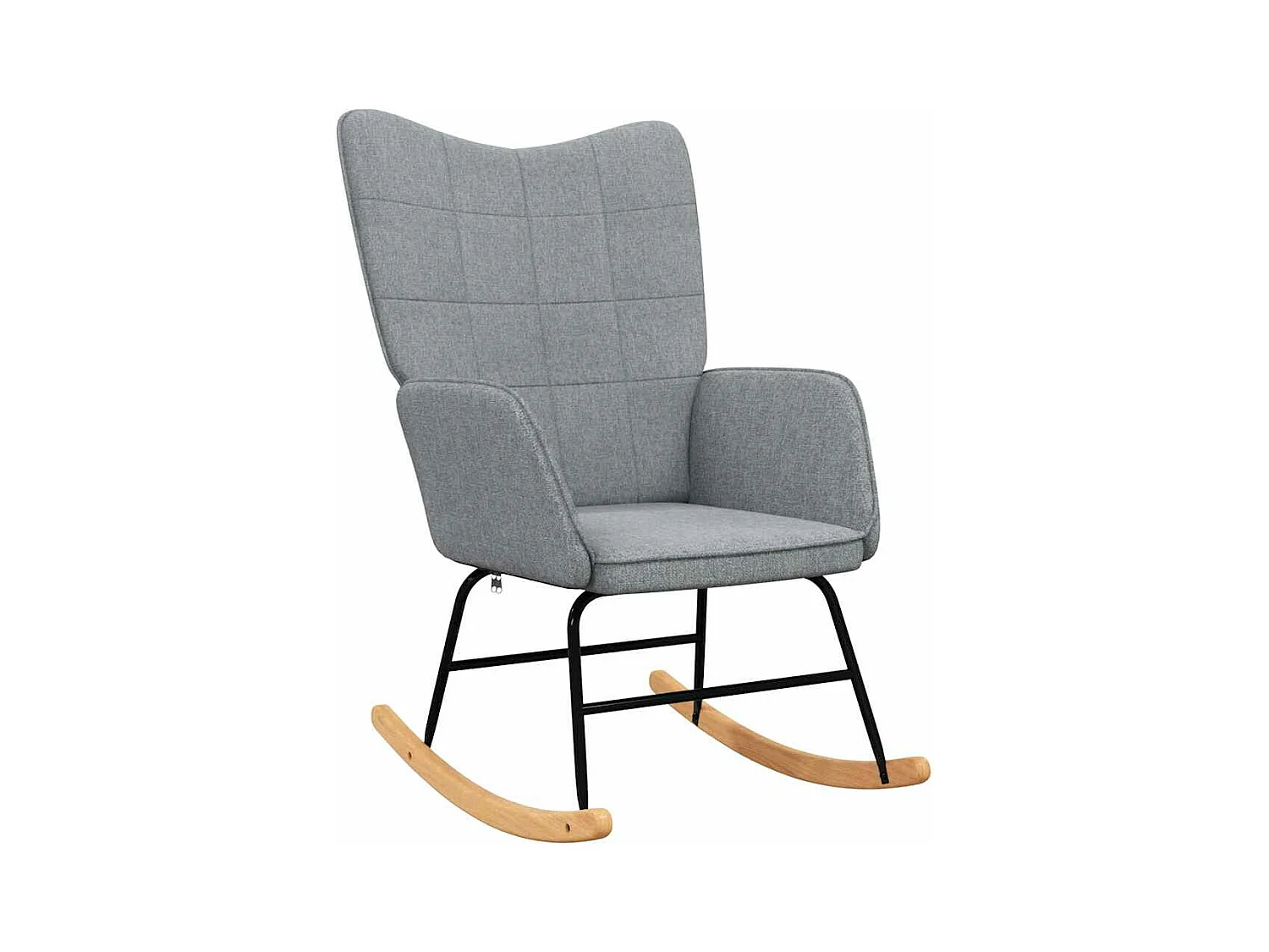 Silla mecedora con reposapiés tela gris claro