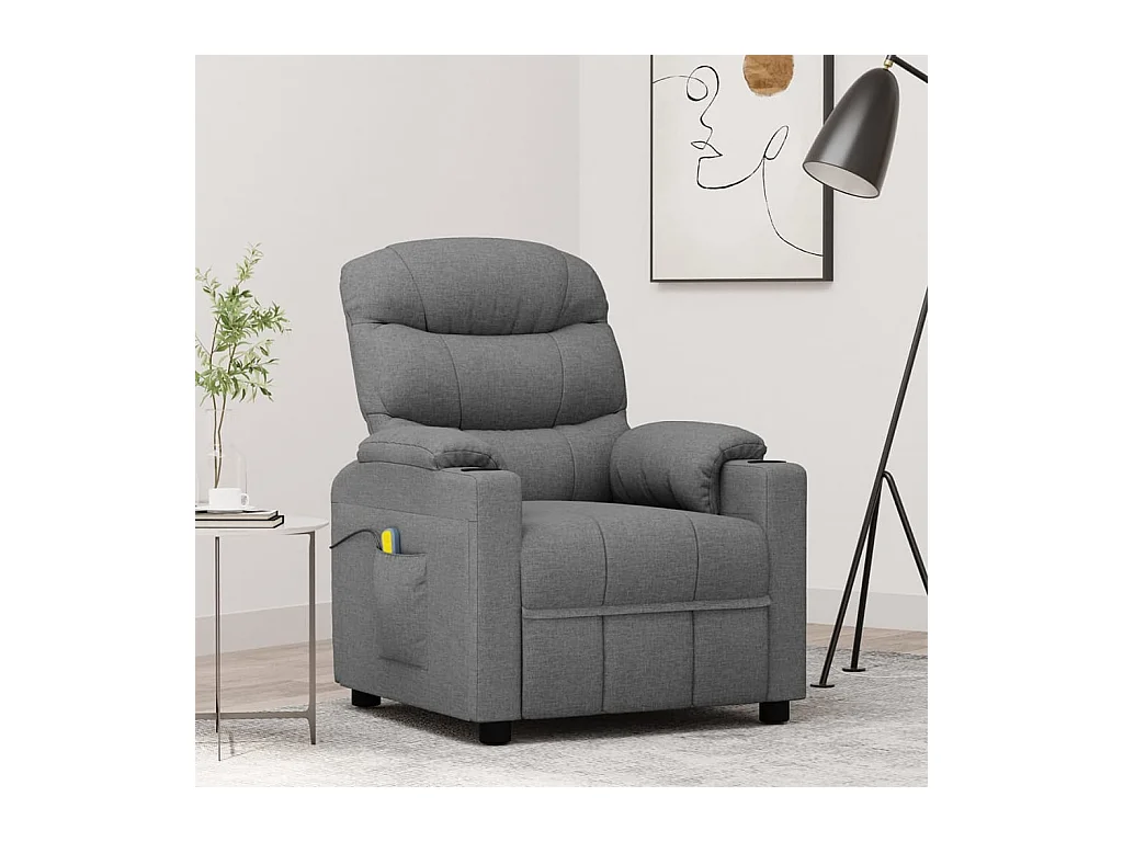 Fauteuil de massage Gris clair Tissu