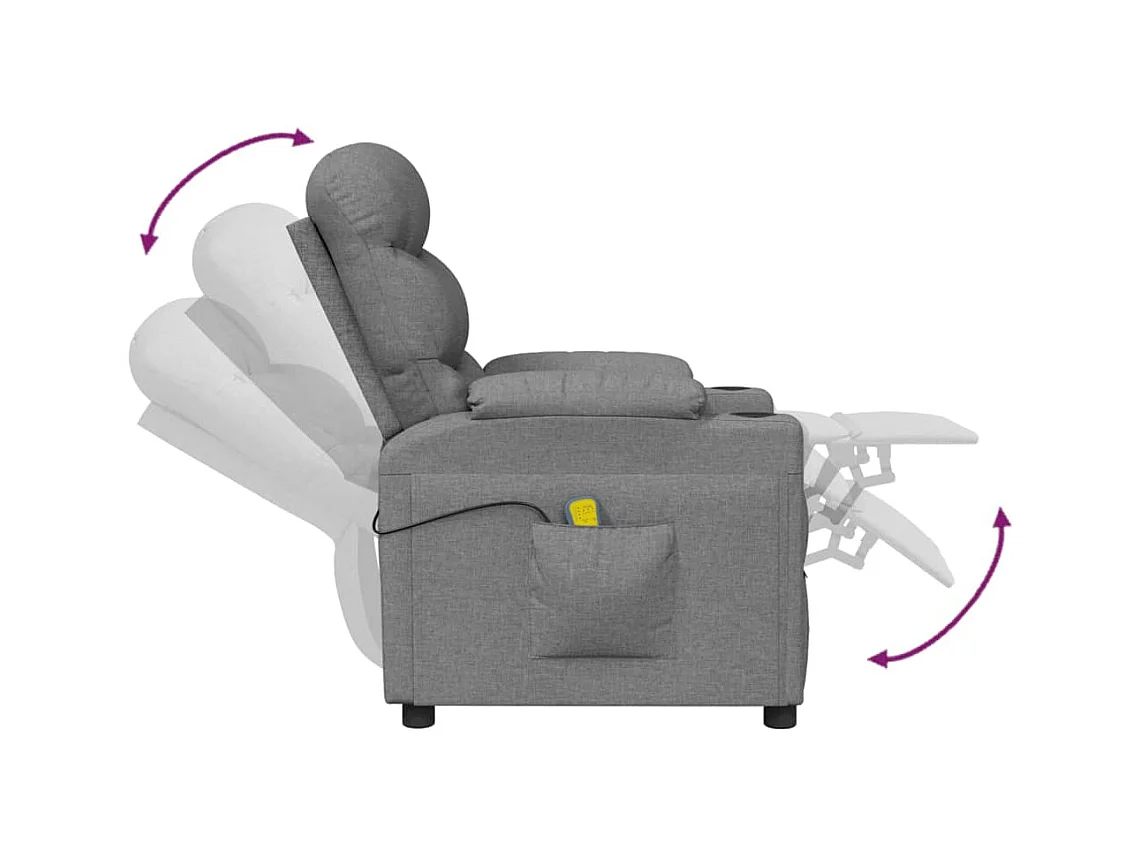 Sillón de masaje tela gris claro