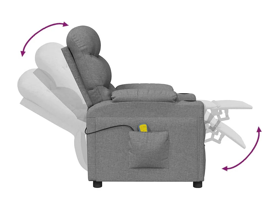 Fauteuil de massage Gris clair Tissu