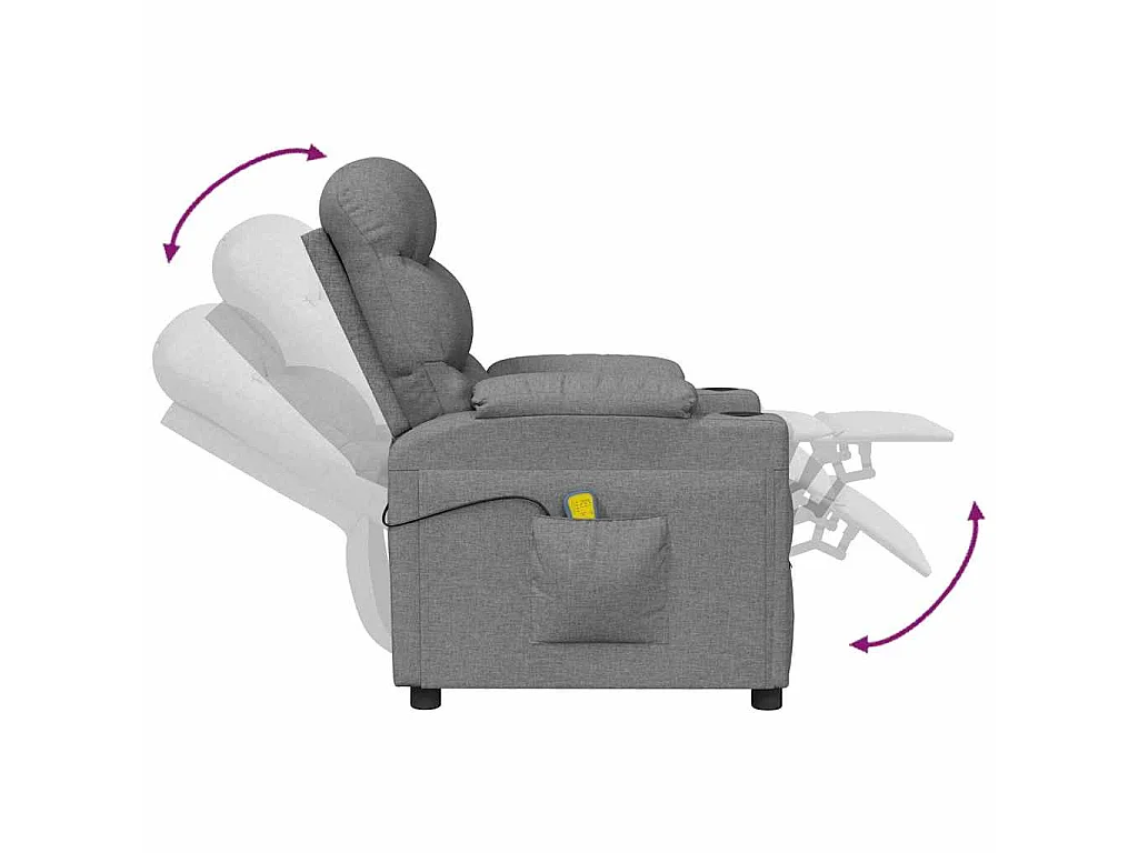 Fauteuil de massage Gris clair Tissu