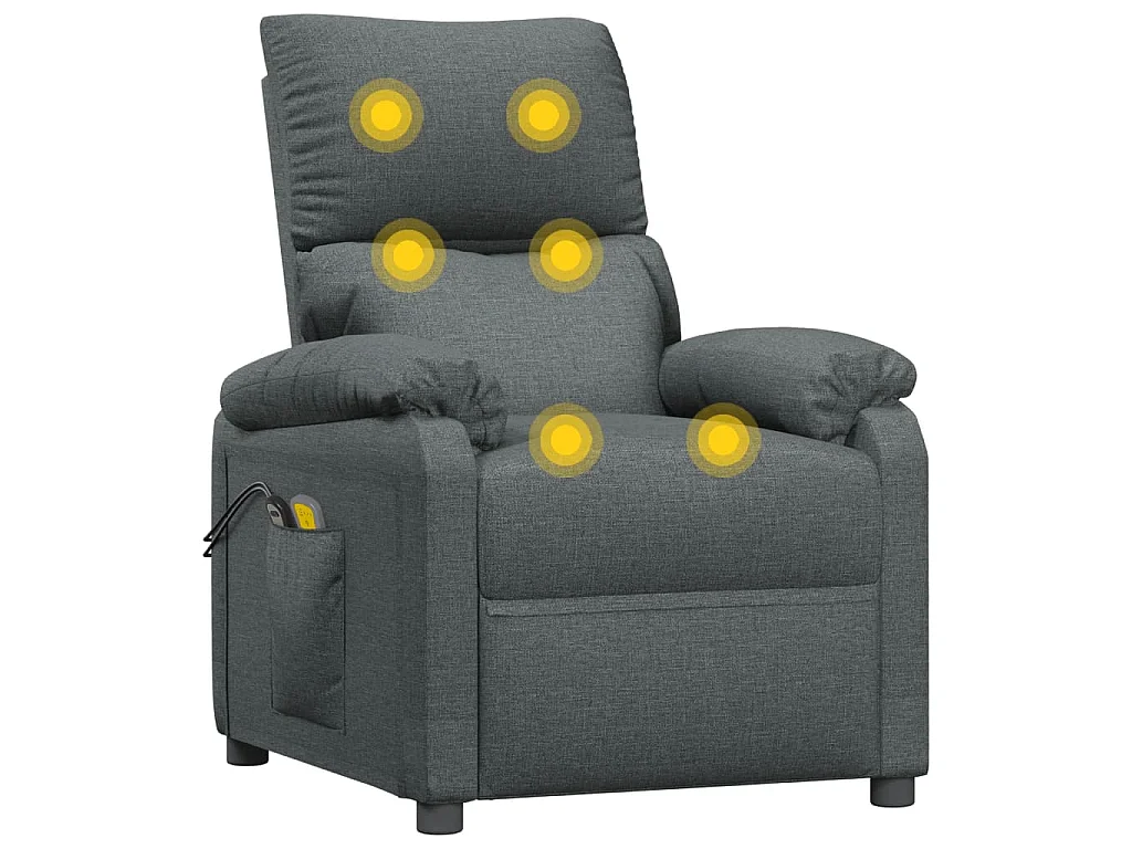 Fauteuil électrique de massage Gris foncé Tissu