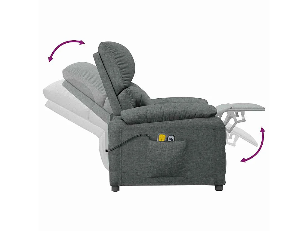 Fauteuil électrique de massage Gris foncé Tissu
